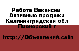 Работа Вакансии - Активные продажи. Калининградская обл.,Пионерский г.